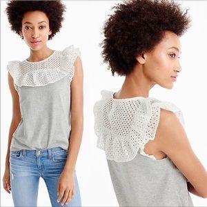 J Crew Ruffle Bib Top